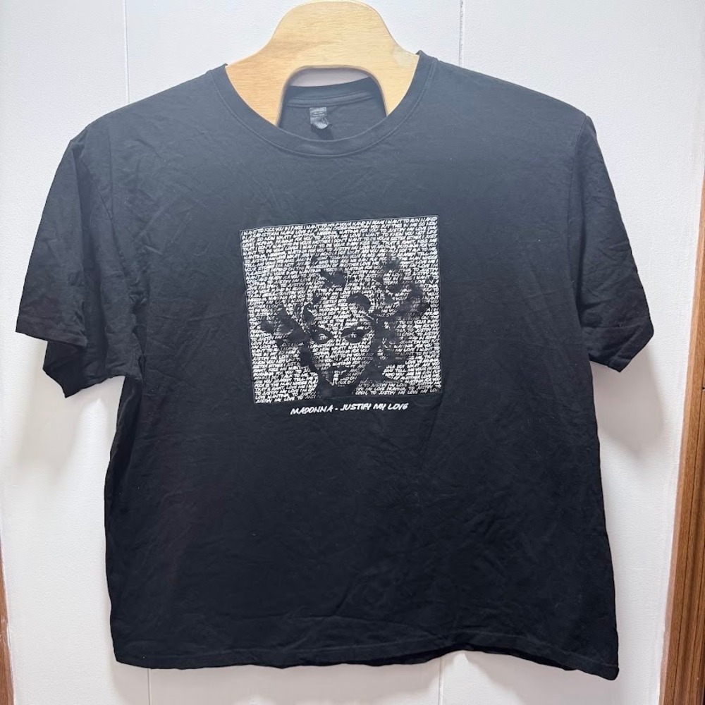 Madonna Justify My Love Graphic T-Shirt Mens 3XL Black Cotton Music Tee
